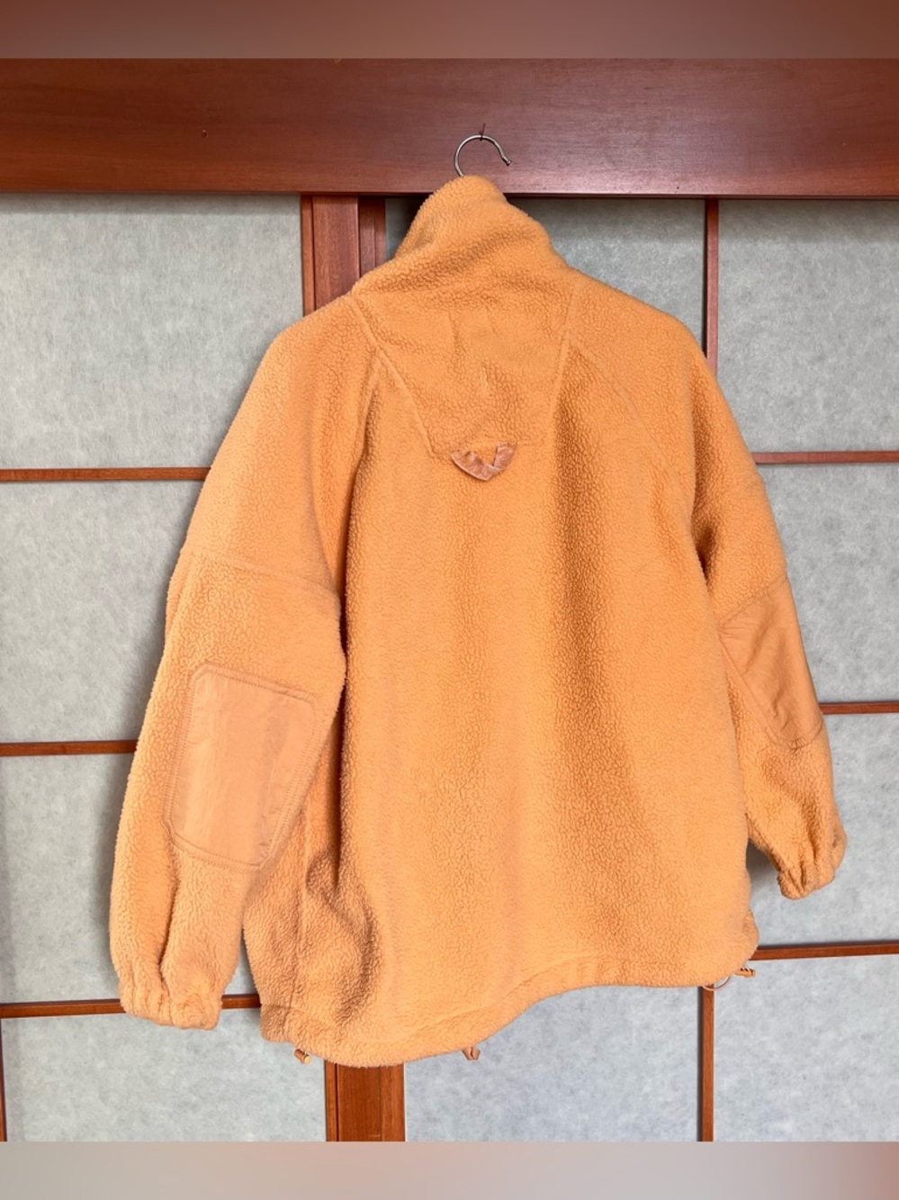 Free People Movement Hit The Trails Light Orange Fleece Oversized Jacket - Picture 7 of 11